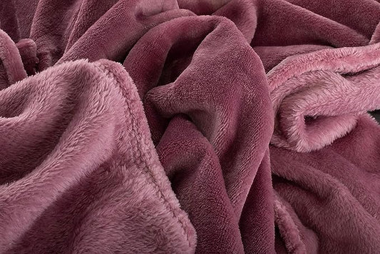 Κουβέρτα Flannel Μονή 160x210 Σκούρο Ροζ