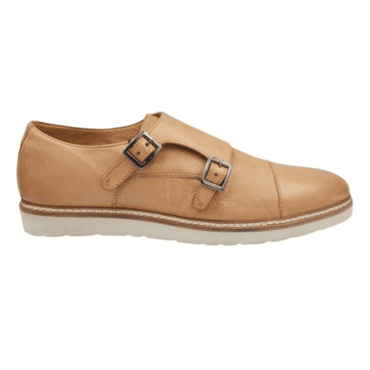 saketi italy - men's leather shoes with double buckle