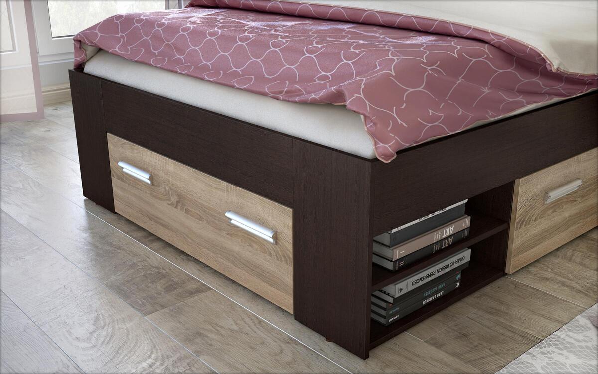 saketi italy - semi-double bed and drawers lucas