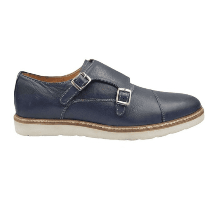 saketi italy - men's leather shoes with double buckle