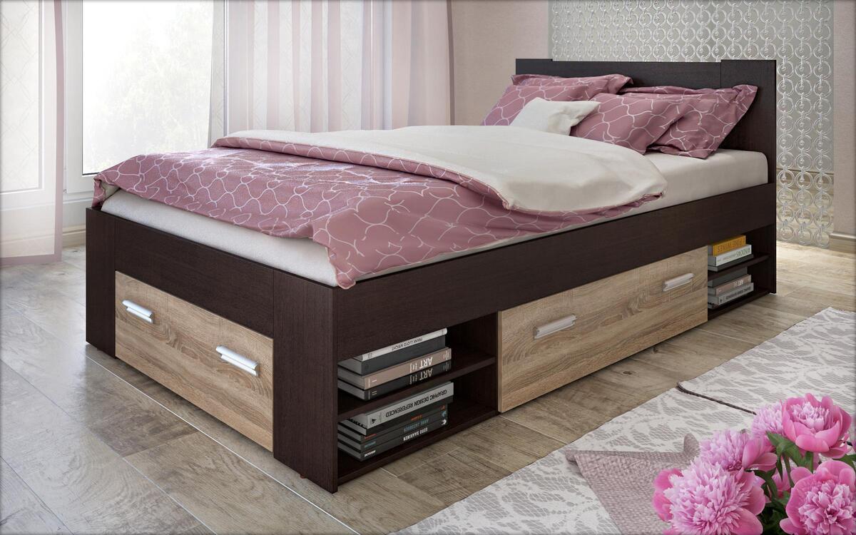 saketi italy - double bed and drawers lucas